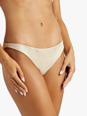 NWT Onia ‘Ashley Stretch-Jacquard Low-Rise Bikini Briefs’ in Beige “Sand Croc”